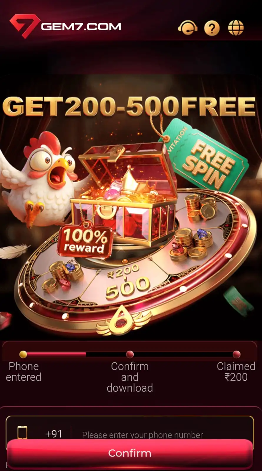 365in Game mobile app and gaming interface