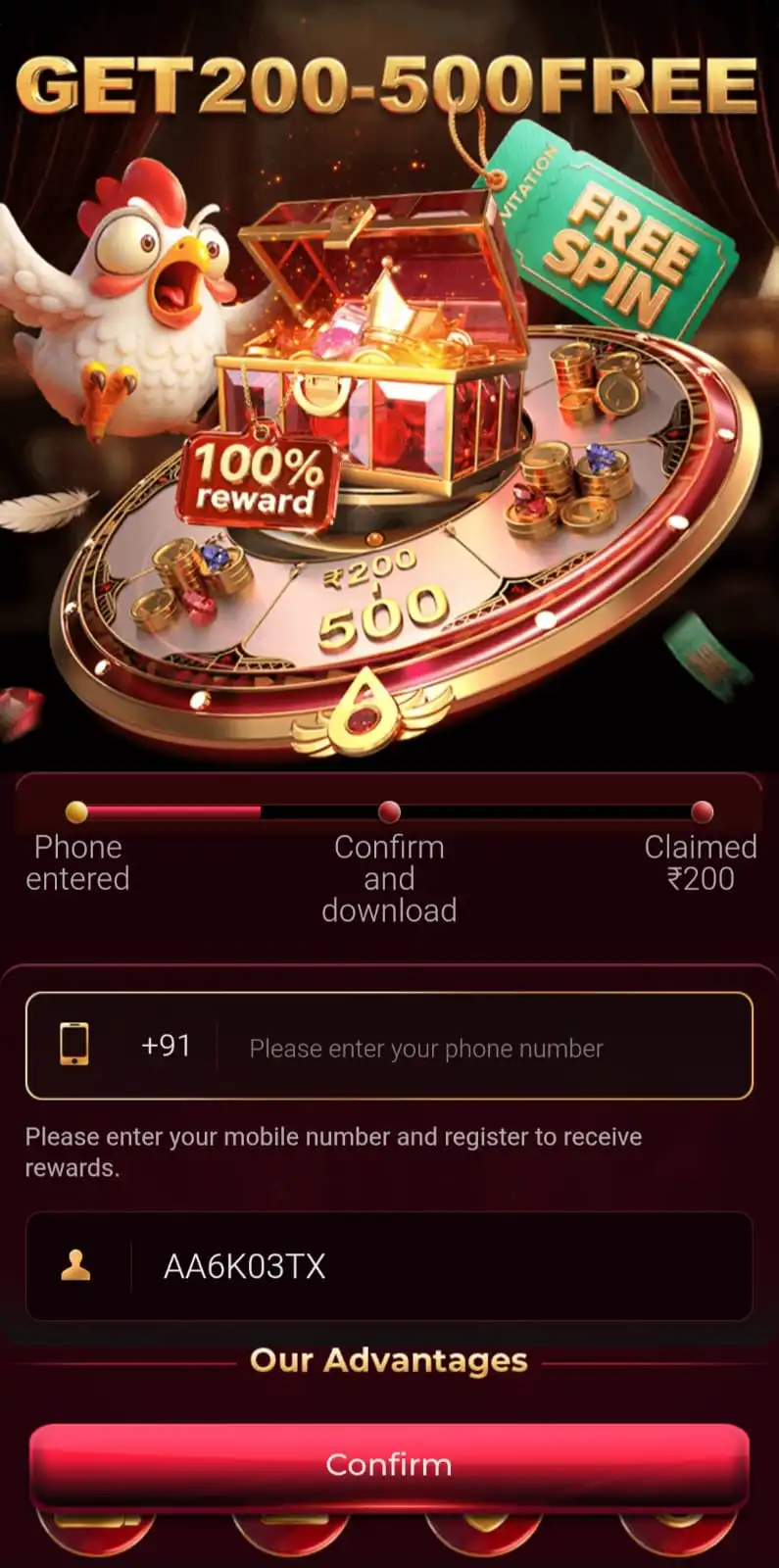 365in Game online gaming interface for Android